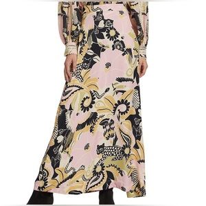 Farm Rio Vintage Forest Sand Maxi Skirt